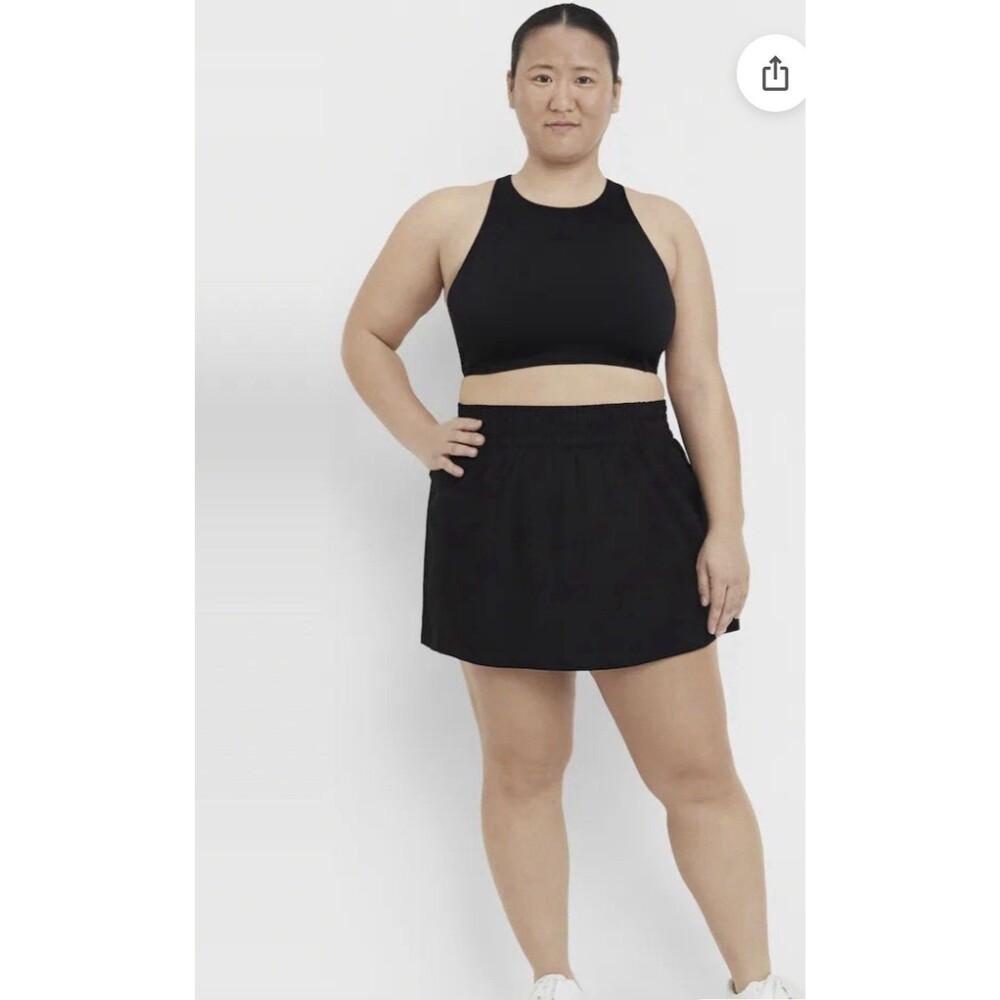 Athleta  Weekender Black High Rise 14" Run Skort Plus  Sz 2X Skirt Pocket